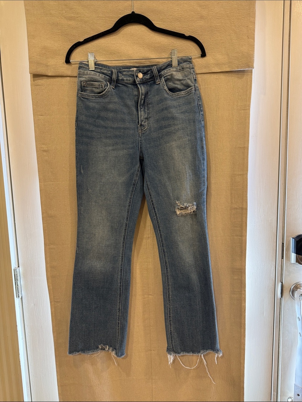 Flying Monkey Light Blue Distressed Ankle Jeans